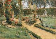 Max Liebermann The Rose Garden in Wannsee with the Artist-s Daughter and Granddaughter USA oil painting reproduction